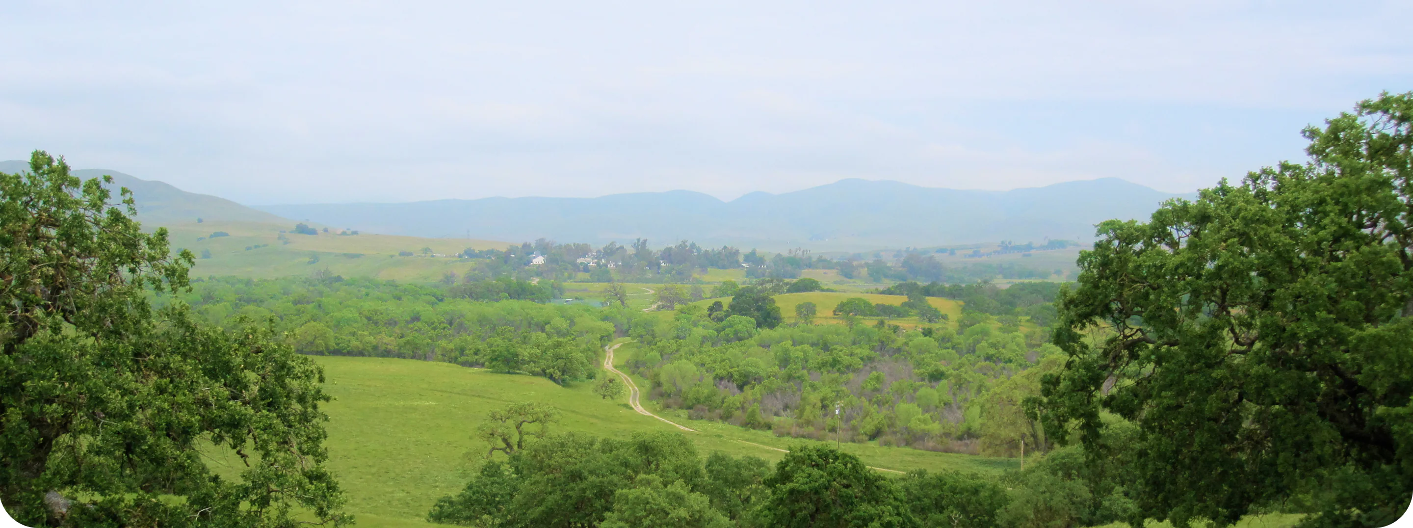 Rolling hills and farmland